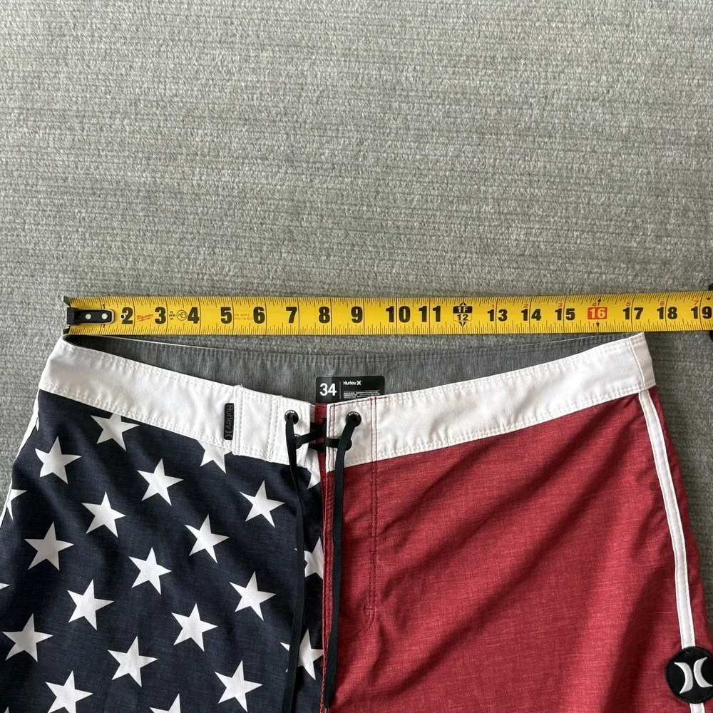 Hurley Board Shorts Swim Men 34 American Flag Americana Beach Surf Patriotic